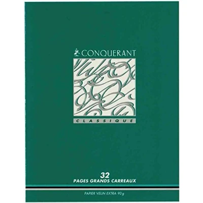 Afbeelding van Conquerant 100104302 schrijfblok &amp; schrift 96 vel Rood, Groen, Oranje, Blauw