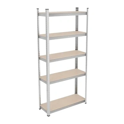 Afbeelding van Relaxdays Rek voor zware lasten, 168 x 80 30 cm (h b d), 250 kg, verzinkt staal, opbergrek, kelder, garage, insteekbaar, zilverkleurig