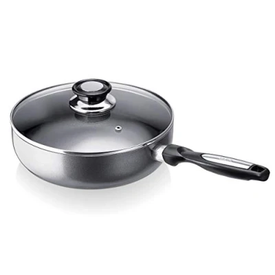 Afbeelding van Beka 13075244 Pro Induc antraciet sauteerpan + glazen deksel aluminium binnenkant gecoat 24 cm
