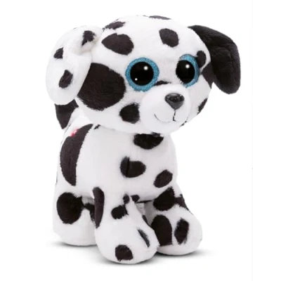 Afbeelding van GLUBSCHIS Dalmatiër Dottino pluche knuffeldier, 15 cm, wit, schattige knuffel om te knuffelen, spelen, voor kinderen en volwassenen, een geweldig cadeau idee