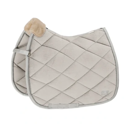 Image de Eskadron Tapis de Selle Platinum 2022 Velvet Croco Dressage Pearlgrey Poney