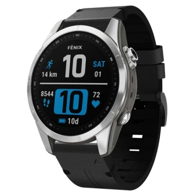 Afbeelding van Leren bandje Zwart Garmin Fenix 7S / 6S 5S &amp; Instinct 2s