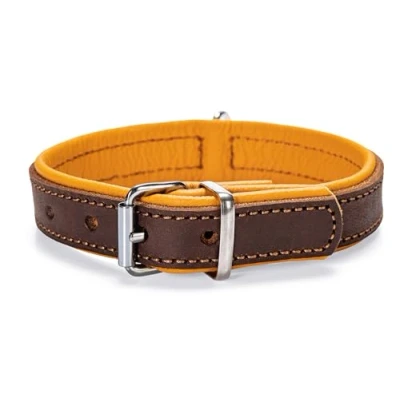 Afbeelding van Karlie rondo halsband onderlegd bruin 37 cm lang en 22 mm breed