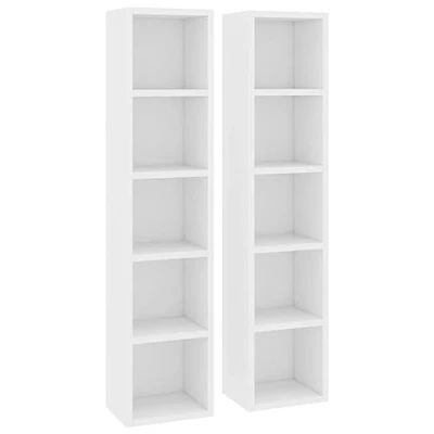 Afbeelding van Cd kasten 2 st 21x16x93,5 spaanplaat wit