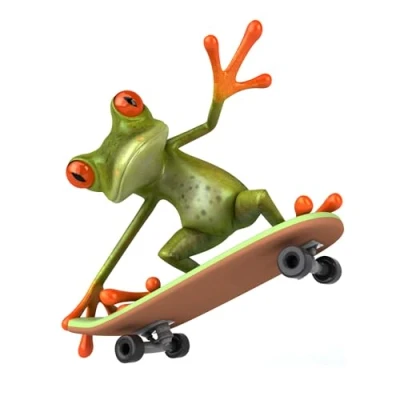 Afbeelding van Kikker sticker met Skateboard I kfz_280 12,5 x 15 cm voor motorfiets bromfiets scooter laptop auto badkamer grappig bestand