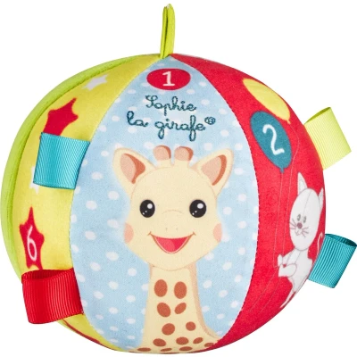 Afbeelding van Sophie de giraf Speelbal met rammelaar Babyspeelgoed Speelgoedbal Vanaf 3 maanden Ø11 cm Meerkleurig