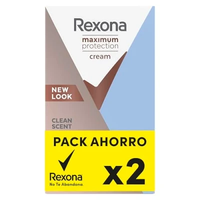 Afbeelding van Rexona Maximum Protection Deodorant Crème Anti transpirant voor dames, Soft Solid Clean Scent 45 ml x 2