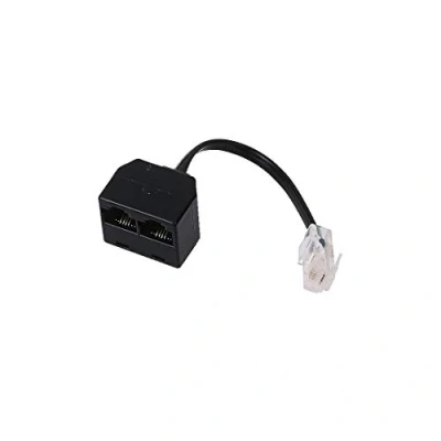Afbeelding van Hama ISDN verdeler (modulaire stekkers, 1 stekker 8p4c 2 bus 8p4c) zwart