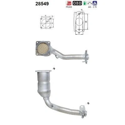 Afbeelding van Katalysator AS 28549, voor o.a. PEUGEOT