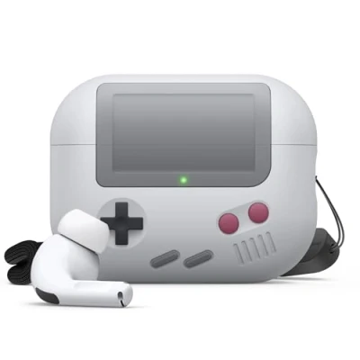 Afbeelding van elago AW5 Beschermhoes compatibel met Apple AirPods Pro 2e generatie, klassieke hoes draagbare gameconsole 2, inclusief koord (lichtgrijs)