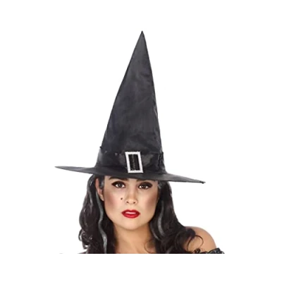 Afbeelding van Halloween heksenhoed basic model one size zwart meisjes/dames verkleed hoeden