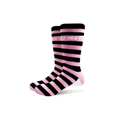 Afbeelding van Blackpink Enkelsokken met strepen en logo, officieel product, Roze (UK maat 7 roze, Eén maat,