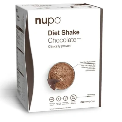 Afbeelding van NUPO Dieet Shake Chocolate Premium Diet voor gewichtsverlies, complete maaltijdvervanger 12 porties, glutenvrij, GMO vrij
