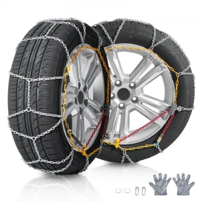 Image de VEVOR Chaînes à Neige pour Pneu de Voiture en Acier Allié au Manganèse 2PCs