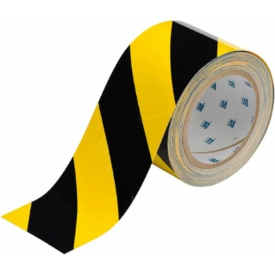 Afbeelding van Brady vloermarkeringstape tape 76,2 mm x 30,5 m zwart/geel polyester