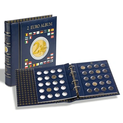 Afbeelding van Leuchtturm Leuchtturm, Vista Classic, Album (4 rings) 2 Euromunten zonder inhoud, incl. cassette Blauw afm: 250x280x60 mm. per st.