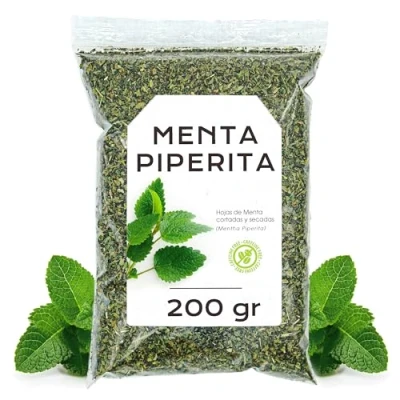Image de Menthe Poivrée Tisane 200gr Infusion Thé Feuilles en Vrac (200 gr, Menta piperita)