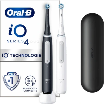Afbeelding van Oral b Elektrische tandenborstel io4 duo matt black/quite white 4210201414742