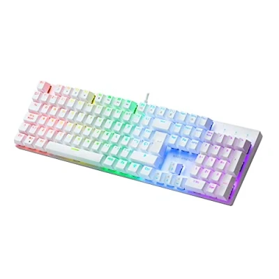 Afbeelding van Mars gaming MK422 wit, USB 2.0 mechanisch toetsenbord RGB, antighosting, mechanische switch Blauw, taal Frans