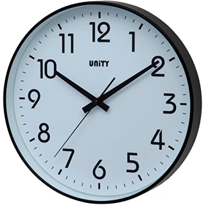 Afbeelding van Unity, Fradley, wandklok, stil, modern, zwart, 30 cm