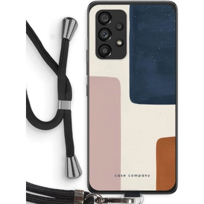 Afbeelding van Case Company® hoesje met Koord geschikt voor Samsung Galaxy A53 5G Geo #5 Telefoonhoesje Zwart Bescherming aan alle Kanten en Over de Schermrand