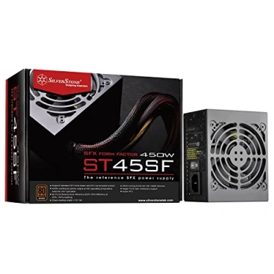 Image de SilverStone SFX Series ST45SF V3.0 alimentation électrique (interne) SFX12V 80 PLUS Bronze CA 115/230 V 450 Watt PFC active noir