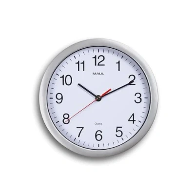 Afbeelding van Wandklok MAUL Run quartz diameter25x5cm kunststof zilver/wit incl.batterij