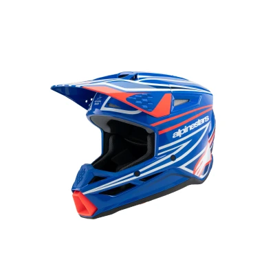 Afbeelding van Alpinestars 2025 Supertech M3 Radium Jeugd Crosshelm Blauw / Rood Wit Zwart maat YL