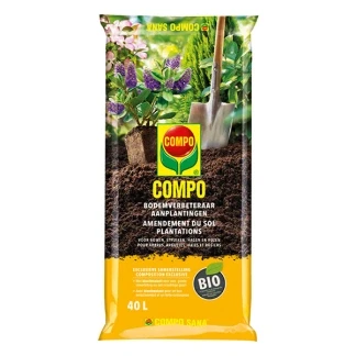 Afbeelding van COMPO Bio Bodemverbeteraar Aanplantingen 100% natuurlijk met biostimulant voor bomen, struiken, hagen en rozen zak 40L