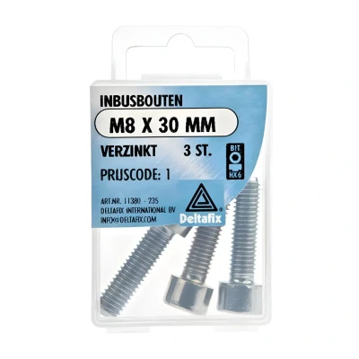Afbeelding van Inbusbout m8x30mm 3st Deltafix