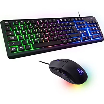 Afbeelding van The G Lab Combo IRIDIUM toetsenbord en muis voor gamers met achtergrondverlichting gaming QWERTY USB anti ghosting + led gamingmuis 3200 dpi pakket PC/PS4 PS5/Xbox One/Xbox