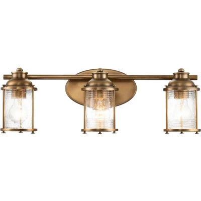 Afbeelding van Kichler LED Badkamerarmatuur Ashland Bay 3X E27 Max 60W IP44 Natural Brass