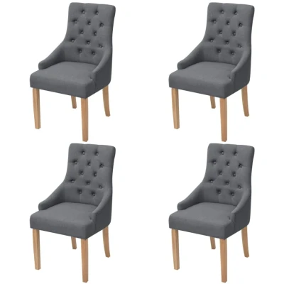 Afbeelding van Eetkamerstoelen 4 st stof donkergrijs