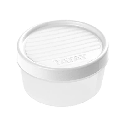 Afbeelding van TATAY Voedselbox, luchtdicht, inhoud 0,5 l, schroefdeksel, BPA vrij, magnetron en vaatwasmachinebestendig, wit. Afmetingen: 12 x 6,6 cm