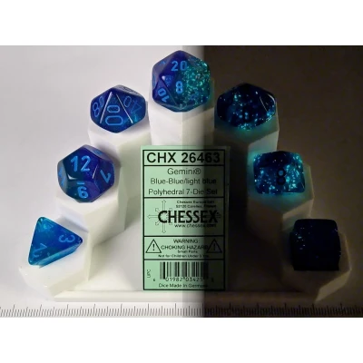 Afbeelding van Chessex 7 Die set Gemini Blue Blue/Light