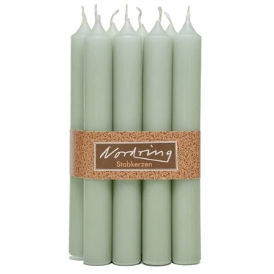 Afbeelding van Nordring 8 staafkaarsen 2,2 x 18 cm, stofgroen
