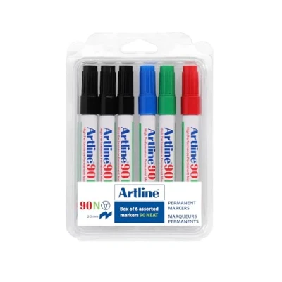 Afbeelding van ARTLINE 90 NEAT Permanent markers Kit 6 stuks Verschillende kleuren