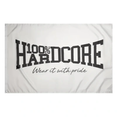 Afbeelding van 100% Hardcore Vlag Wear it with pride Wit