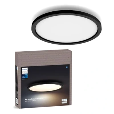 Afbeelding van Philips Hue Aurelle paneellamp warm tot koelwit licht zwart rond