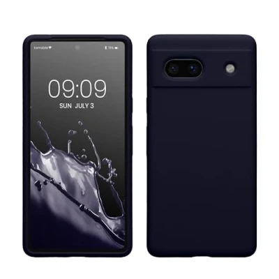 Afbeelding van kwmobile telefoonhoesje geschikt voor Google Pixel 7a Hoesje met siliconen coating Smartphone case in deep ocean