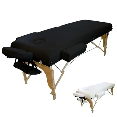 Afbeelding van Vivezen Massagetafel 15 cm inklapbaar 2 zones hout met Reiki paneel + accessoires en draagtas Verschillende kleuren