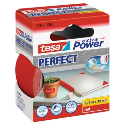 Image de Tesa ruban toile, 38 mm x 2,75 m, rouge