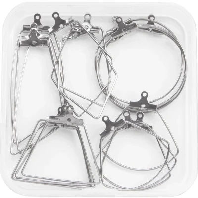 Afbeelding van Pakket Stainless Steel Oorbel Frames (Diverse Formen) Antiek Zilver (20 Stuks)
