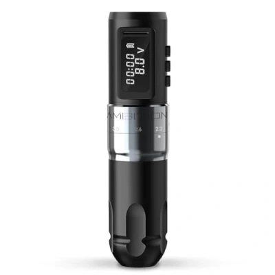 Afbeelding van Ambition MARS U Draadloze tattoo machine met instelbare slag roterende patroon pen 1800 mAh kernloze motor, digitaal led display voor artiesten
