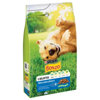 Afbeelding van Bonzo Menubrokken Kip&amp;Rund&amp;Groente Hondenvoer 3 kg