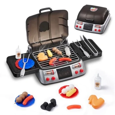 Image de VEVOR Ensemble de jouets BBQ pour enfant avec lumière sonore fumée 19 PCS
