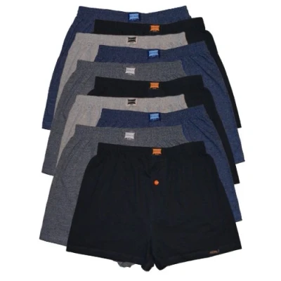 Afbeelding van MioRalini Set van 10 boxershorts voor heren, losse pasvorm, zacht materiaal, klassiek design, 4 kleuren met inzetstuk.