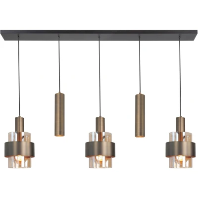 Afbeelding van Highlight Hanglamp Marrone 5 lichts L 120 cm brons