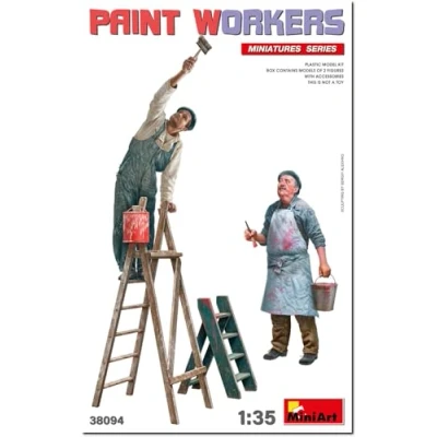 Afbeelding van 1:35 MiniArt 38094 Schilders met Accessoires voor Diorama 2 Figuren Plastic Modelbouwpakket