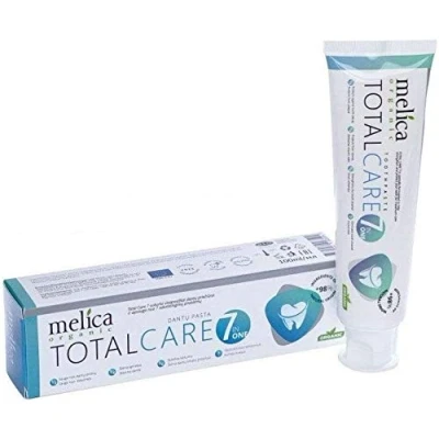 Afbeelding van MELICA ORGANIC Biologisch 97% Natuurlijke TOTAL CARE 7 in 1 BIO TANDPASTA met XYLITOL, KALIDENT, CITRUSOLIE en CALCIUM voor Gezonde WITTE Tanden zonder Fluoride, SLS, SLES, parabenen 100ml